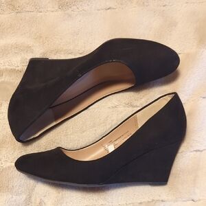 a new day Black Suede Wedges